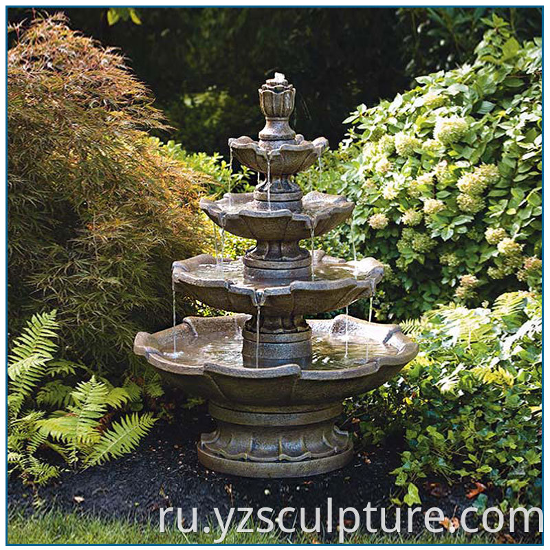 bronze tiered water fountain